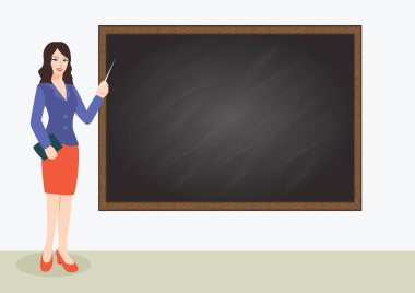Kara tahta duran yetişkin öğretmen