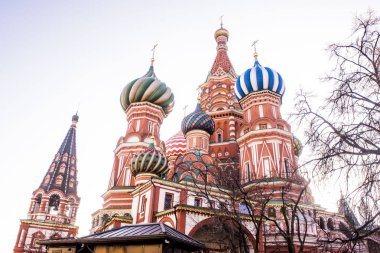 Saint Basil Katedrali, Moskova, Rusya, stok fotoğraf altından göster
