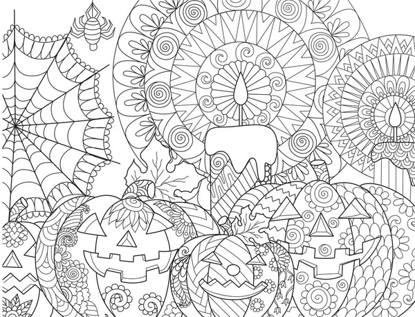 Halloween pumpkin coloring — Stock Vector