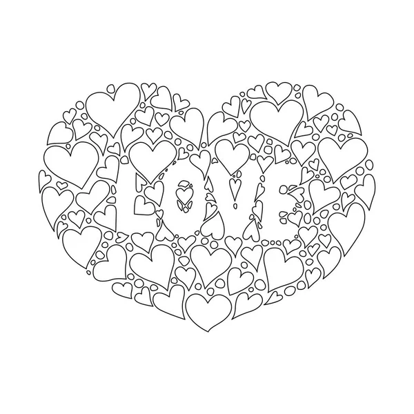 Des Lignes Épurées Les Cœurs Reposent Forme Grand Cœur Amour — Image vectorielle