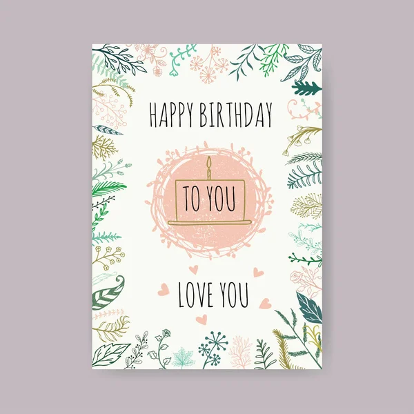 Plantilla Diseño Tarjeta Cumpleaños Feliz — Vector de stock