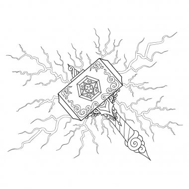 Thor Hammer Illustration Free Vector Eps Cdr Ai Svg Vector Illustration Graphic Art
