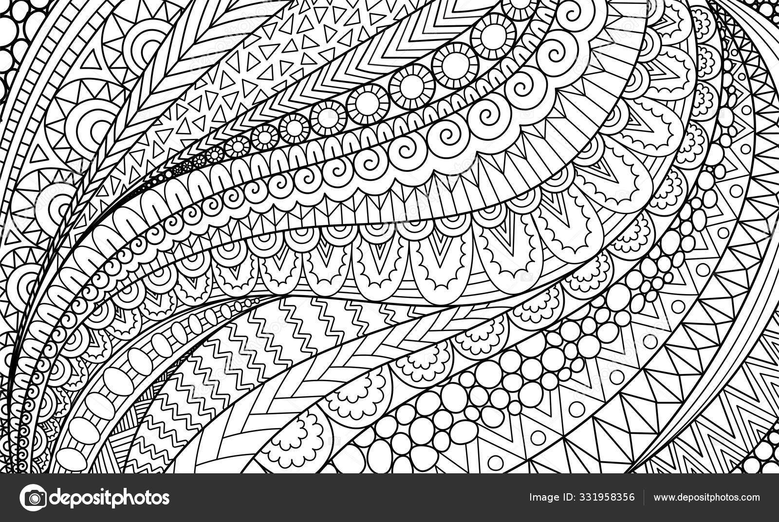 Line Art Abstract Movement Background Adult Coloring Book Coloring Page