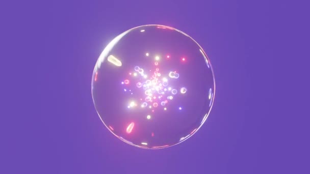Kristal Kürenin Içinde Parçacıkların Boyutlu Patlaması Yıldız Falı Konsepti — Stok video