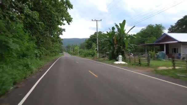 Körning Motorcykel Till Dan Sao Koi Plats Nakae District Nakhon — Stockvideo