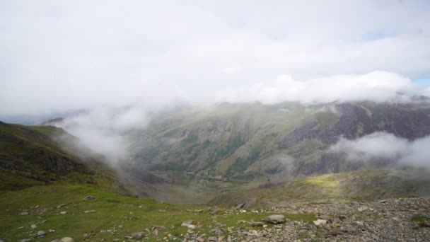 Utsikt Från Toppen Snowdonia Nationalpark Juli 2018 — Stockvideo