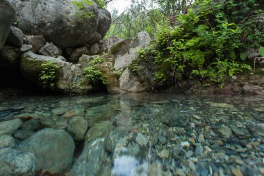 Likya yolu dağlarında Creek closeup görünümü.
