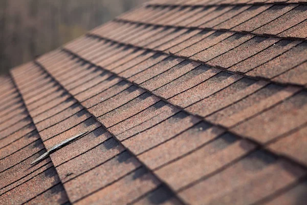 Close-up of new asphalt shingles. — Stock Photo, Image