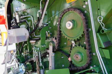 Eski dişli ve zincir, makine bölümü arka plan