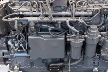 Yeni siyah traktör motoru portre fotoğrafı 