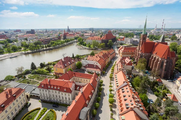 Panorama Paysage Vieille Ville Wroclaw Pologne — Photo