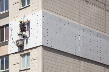 Duvar ısı yalıtımı, endüstriyel tırmanma, yüksek irtifa iş, köpük plastik veya strafor ile duvar yalıtımı