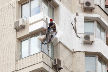 Duvar ısı yalıtımı, endüstriyel tırmanma, yüksek irtifa iş, köpük plastik veya strafor ile duvar yalıtımı