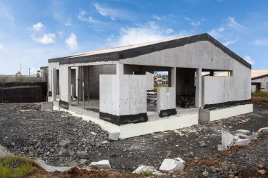 Yeni beyaz beton ev ile Bina İnşaatı