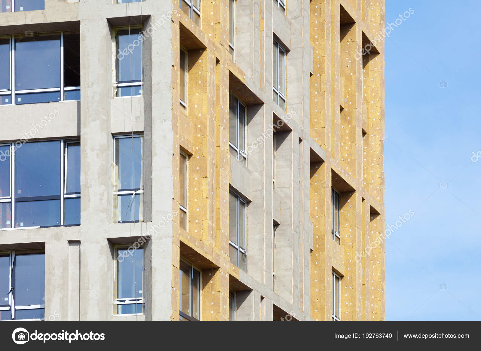 External Wall Insulation Energy Efficiency House Renovation External Wall Insulation Energy Efficiency House Renovation Saving Stock Photo