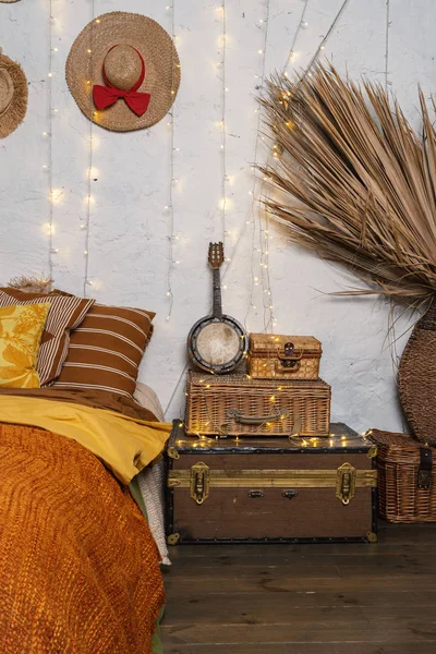 Gemütliches Haus mit Zimmer im Boho-Stil — Stockfoto