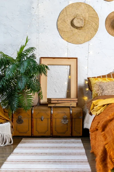 Gemütliches Haus mit Zimmer im Boho-Stil — Stockfoto