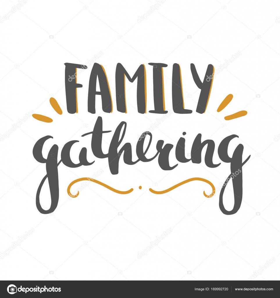 Download family gathering lettering isolated on white — Stock Vector © harmonia_green #169992720