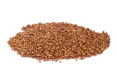 Beyaz arka plan üzerinde izole buğday yığını. Üstten Görünüm.