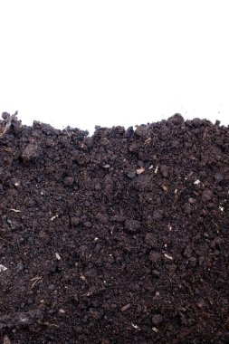 Yukarıda da görüleceği beyaz arka plan üzerinde izole doku toprak, v top