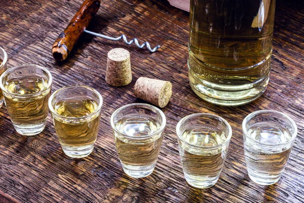 Bevande Alcoliche Cachaca Pinga Rum Acquavite Selezione Bevande Alcoliche Forti — Foto Stock