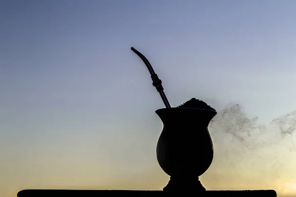 Gaucho Yerba Mate Tea Chimaro Tipikus Brazil Ital Hagyományosan Egy — Stock Fotó