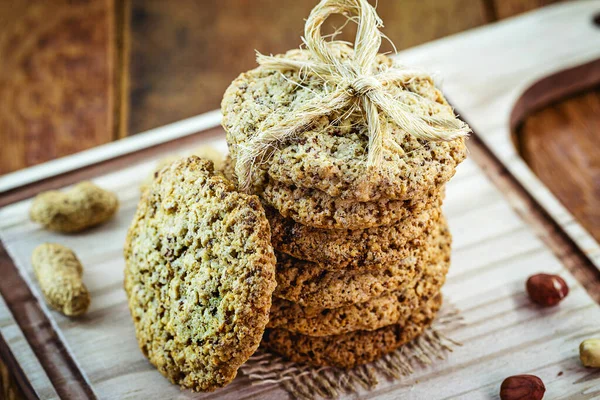 Peanut Flavored Biscuit Homemade Dessert Vegan Healthy Food — Stock Photo, Image