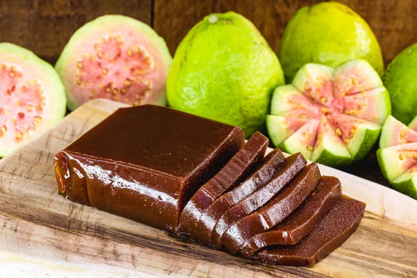 Brazilian sweet country boy. Guava is a typical Brazilian dessert, common throughout the country, consumed in June parties. Concept of homemade brazil food.