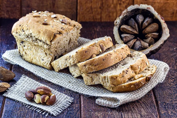 Веганский Бразильский Ореховый Хлеб Сделанный Бразилии Домашний Хлеб Сахара Диеты — стоковое фото