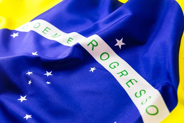 Detalle Bandera Brasil Macrofotografía Imagen Con Concepto Patriotismo Nacionalismo Patria — Foto de Stock