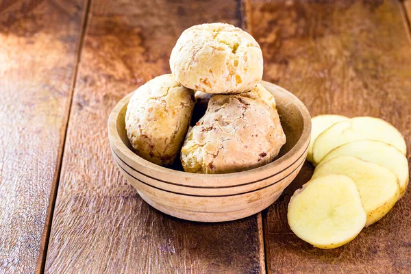 Veganský Sýrový Chléb Vyrobený Bez Živočišných Produktů Složkami Boku Tapiokou — Stock fotografie