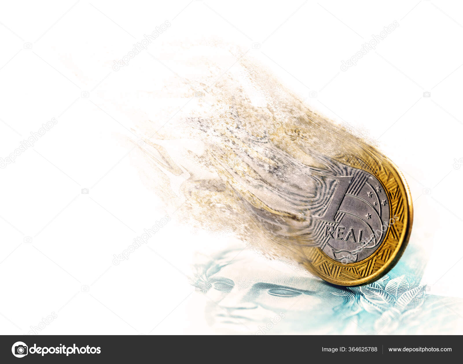 巴西真货币在空气中蒸发破产或损失投资损失和巴西经济贬值的概念——图库图片© robertohunger #364625788