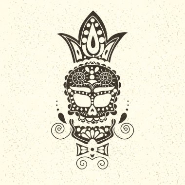 Meksika'da Ölüler Günü. Meksika kafatası. Ölü şeker günü 