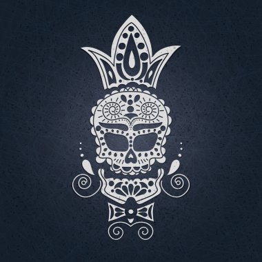 Cadılar Bayramı için açık bir arka plan üzerinde kafatası. Gün 