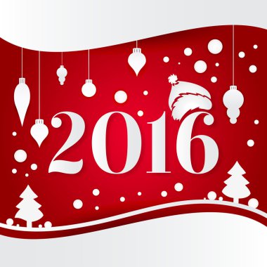 White Christmas decorations, toys, snow falling, fir-tree. New Y