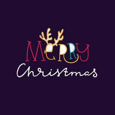 El için Merry Christmas metin çizimi