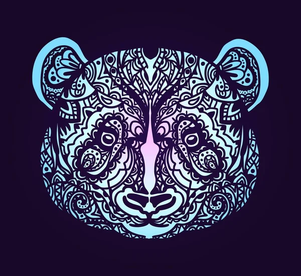 Tête d'ours gribouille décorative — Image vectorielle