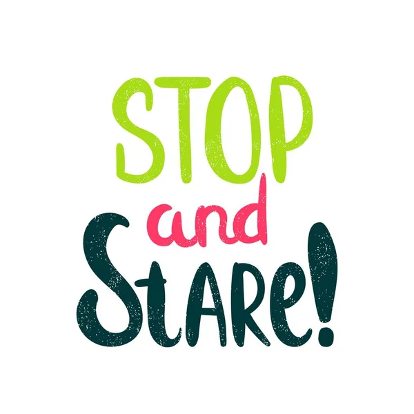 Stop and Stare lettres multicolores — Image vectorielle