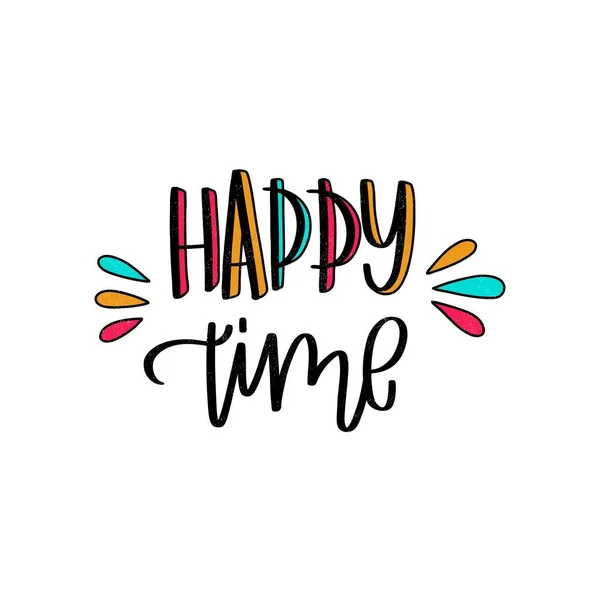 Happy time lettering — Stock Vector