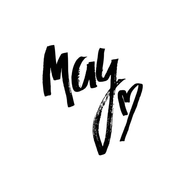 5 月。黑色和白色刻字 — 图库矢量图片