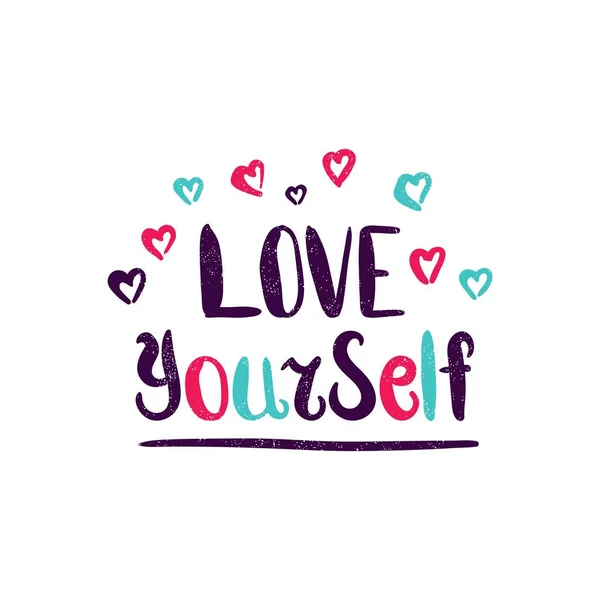 Love Yourself lettering — Stock Vector