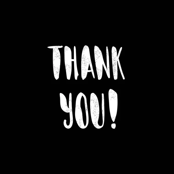 Thank you. Black and white lettering — Stock Vector