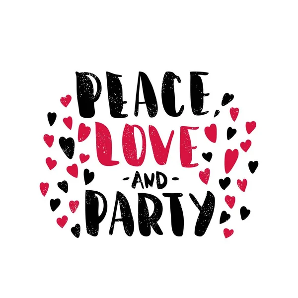 Paz, amor e festa — Vetor de Stock