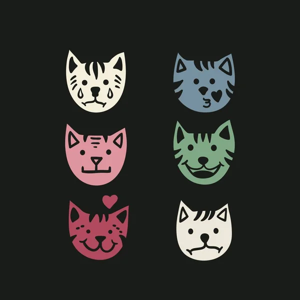 Кішки емоції іконки — стоковий вектор