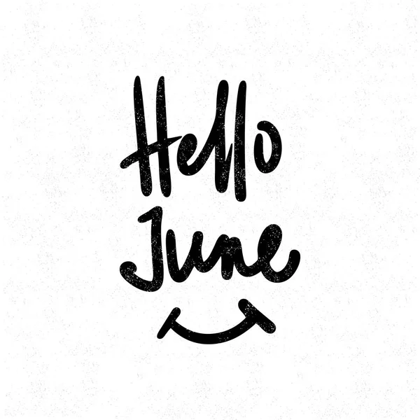 Olá June. Letras em preto e branco —  Vetores de Stock