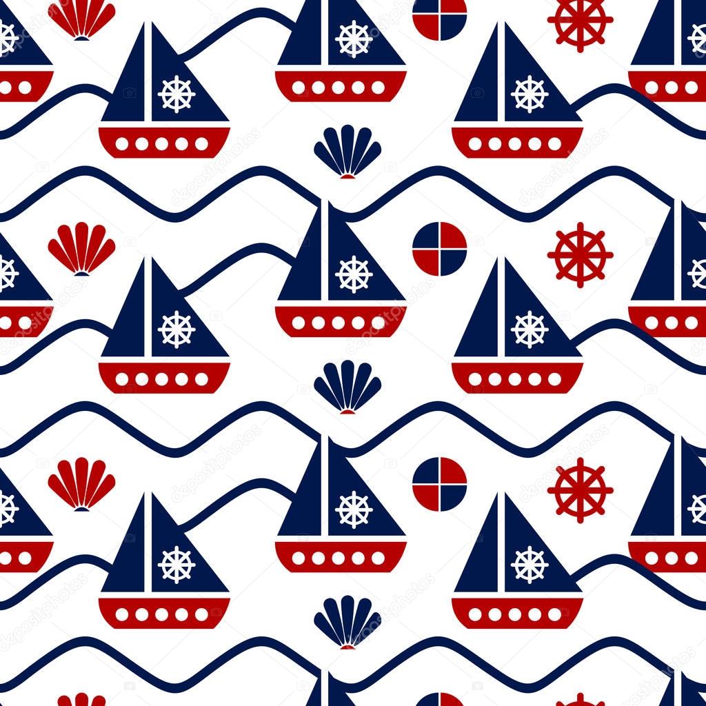 Seamless patterns with a maritime theme