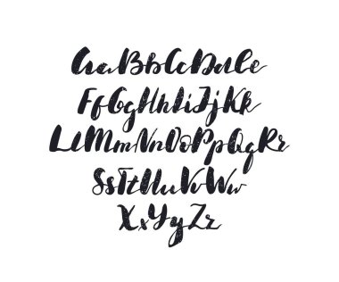 İngilizce alfabe siyah ve beyaz