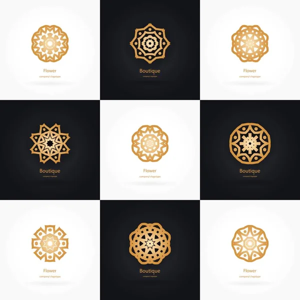 Vintage altın logoları büyük set