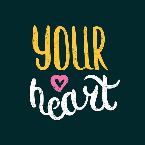 Dein Herz farbige Buchstaben — Stockvektor