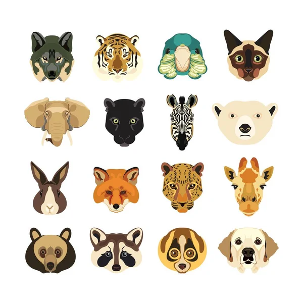 Grote dieren Set — Stockvector